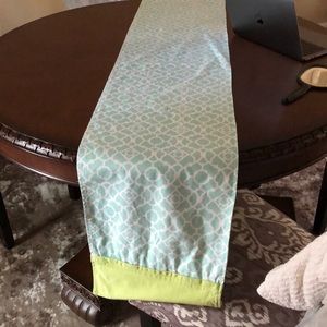 Waverly Reversible Aqua/lime Table Runner